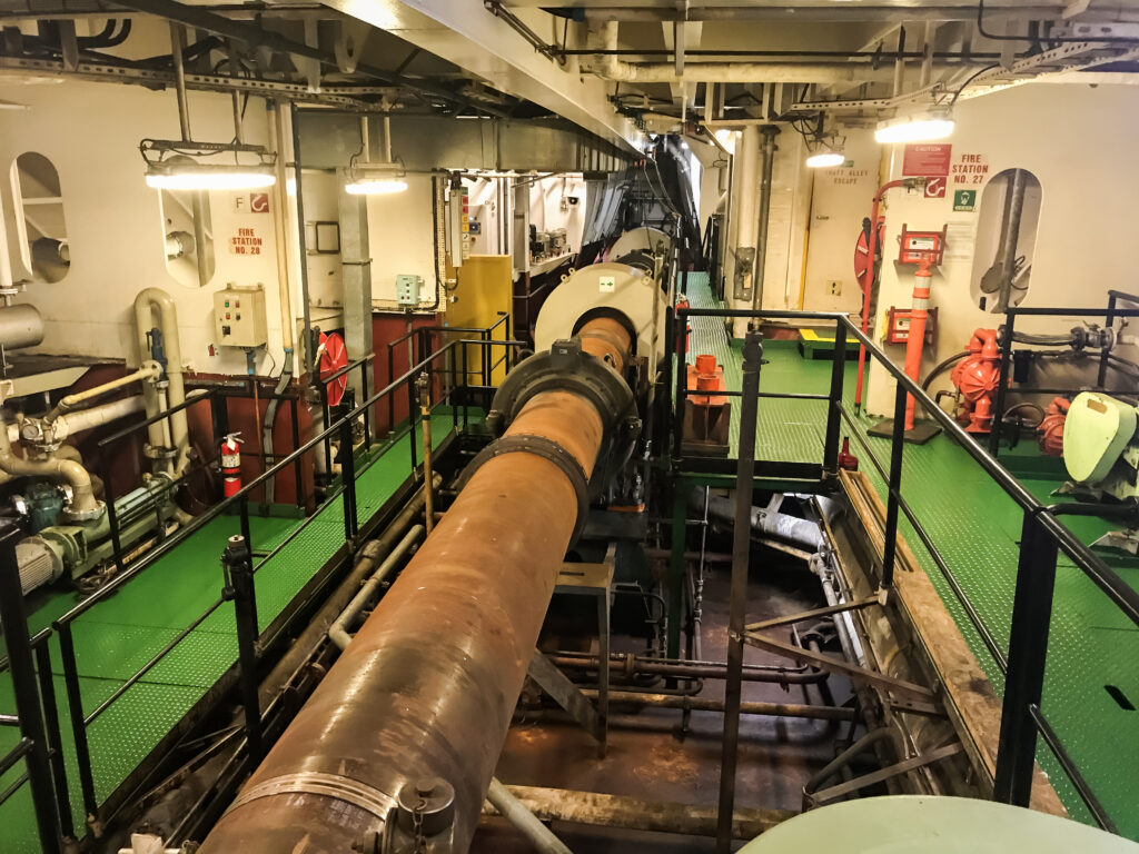 Ship engine room inspections and surveys for maritime regulatory compliance